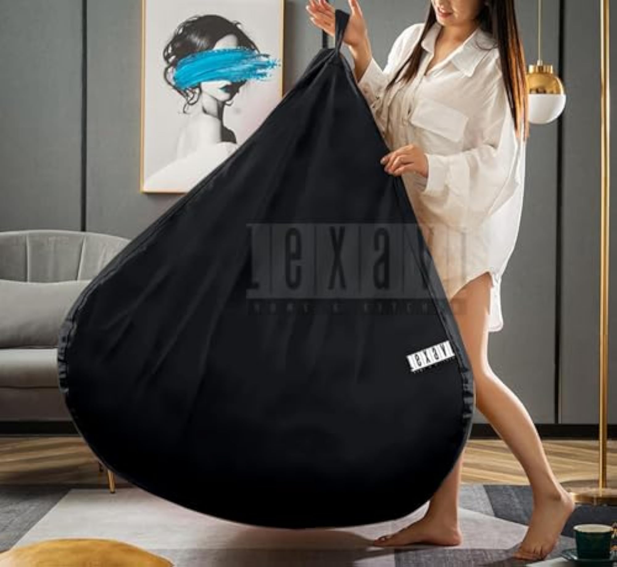Suede Faux Leather Jumbo Beanbag Combo